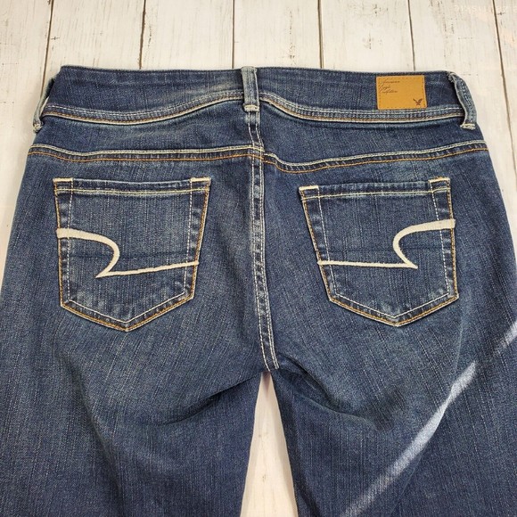 American Eagle Original Boot Stretch Jeans Adult 2 Low Rise Cotton Spandex Nice - Picture 15 of 15